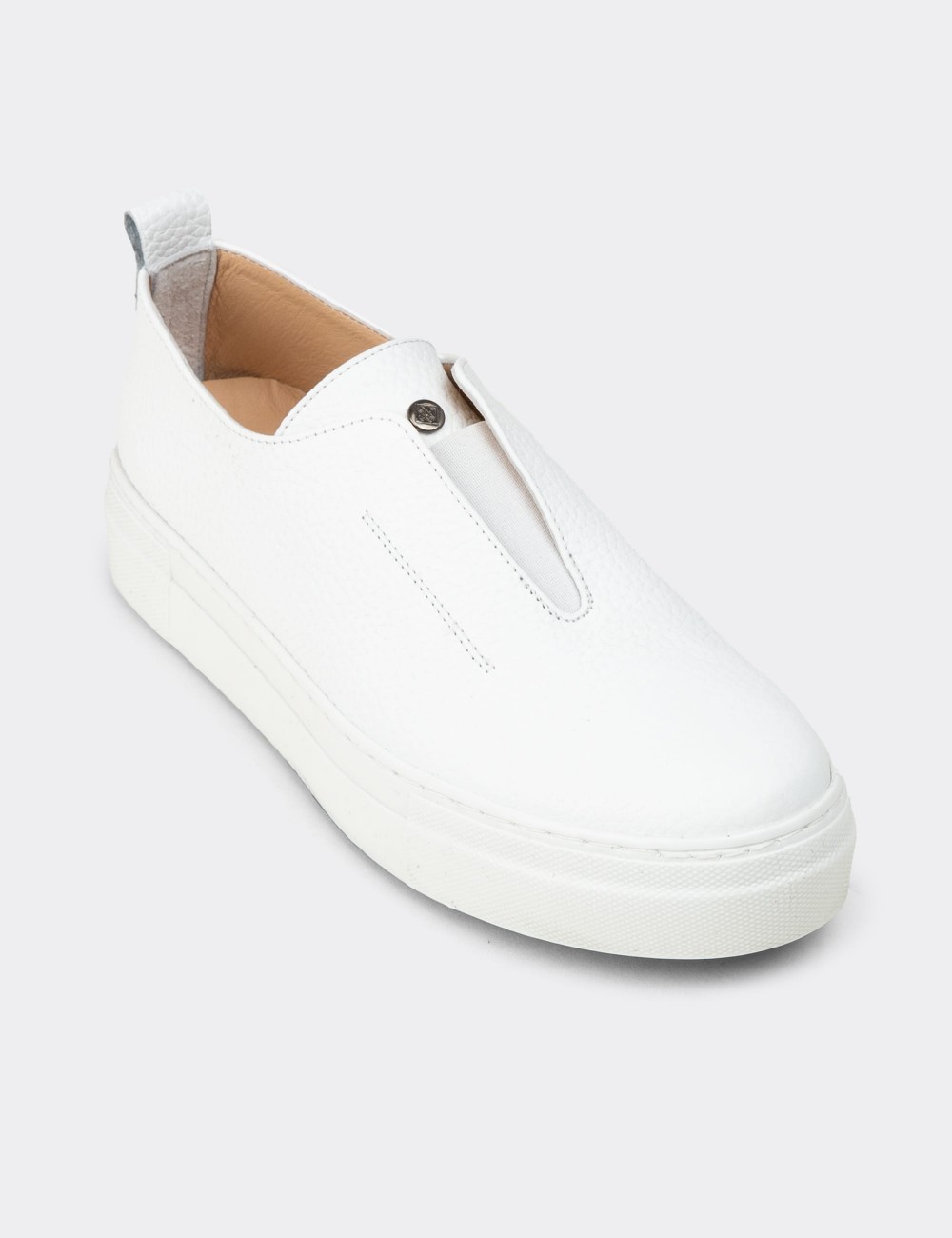 Men's White Leather Sneakers - R2233ZBYZC01