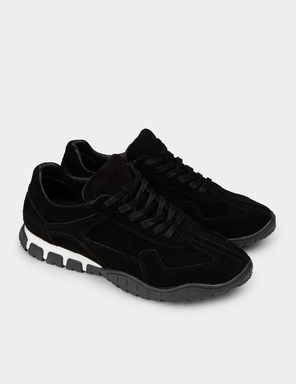 Women's Black Suede Sneakers - M5102ZSYHC01