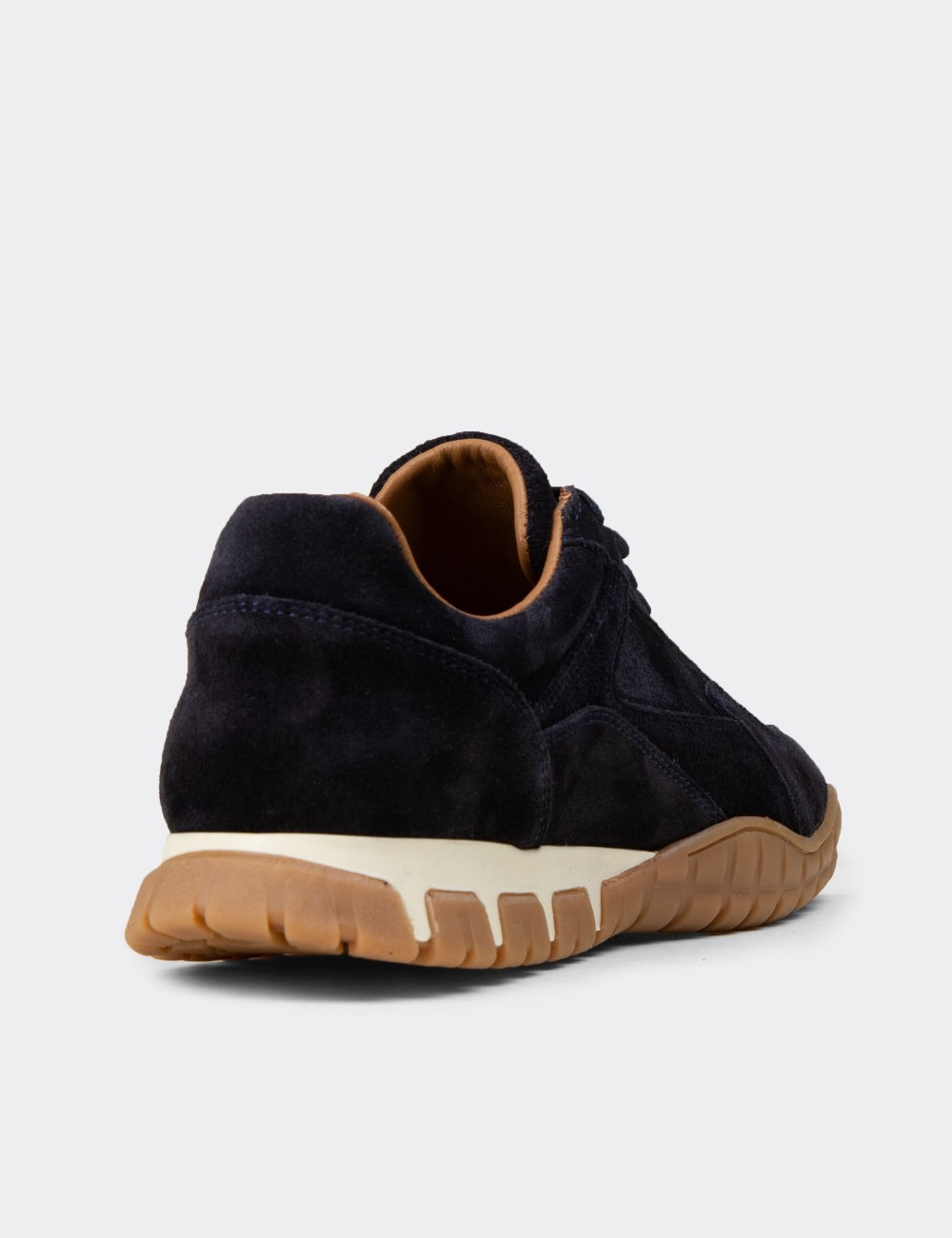 Women's Navy Suede Leather Sneakers - M5102ZLCVC01