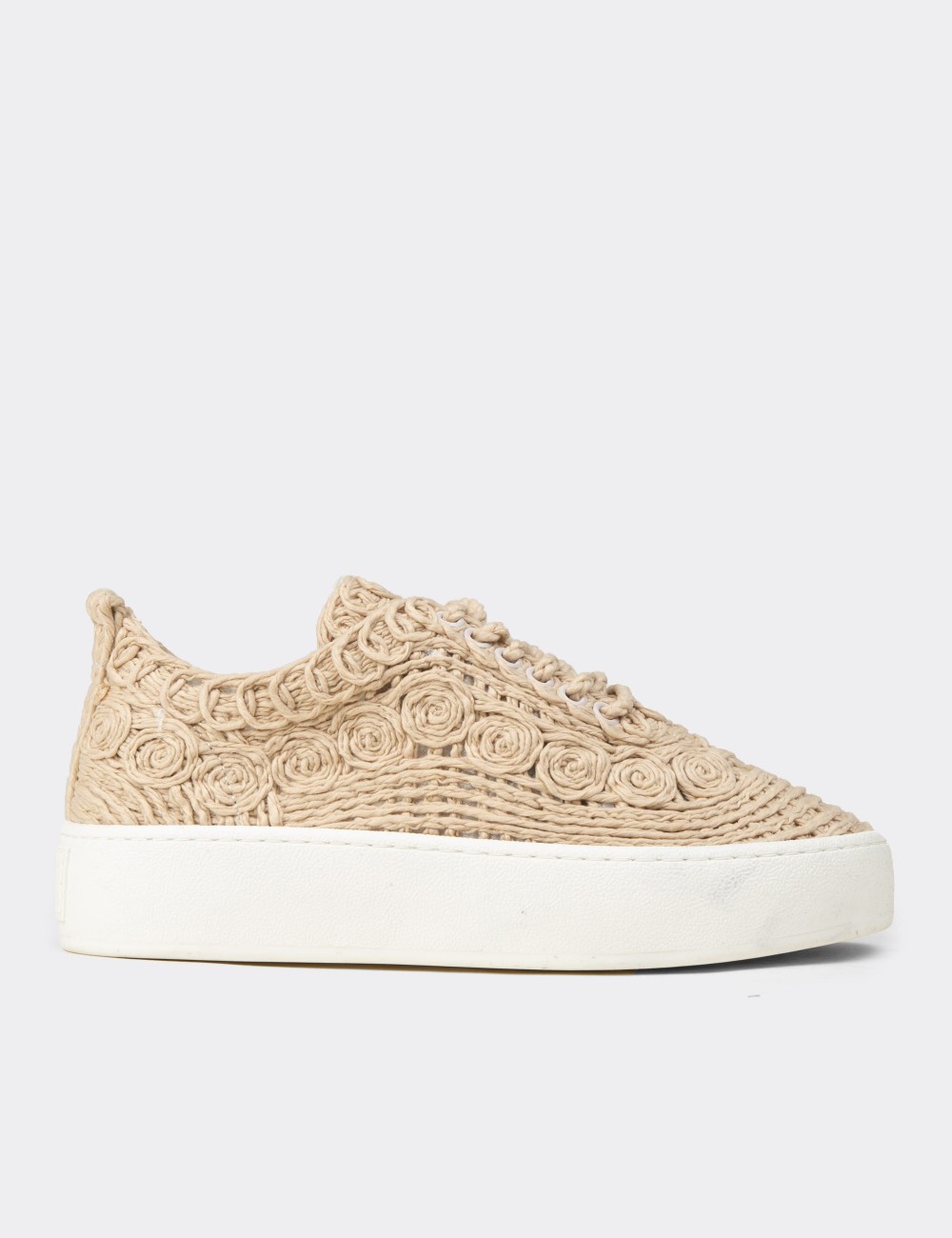 Women's Beige Sneakers - K0046ZBEJM01