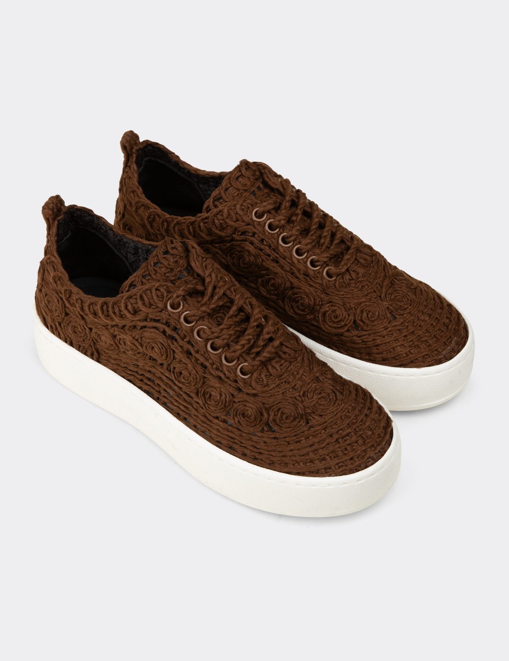 Women's Brown Sneakers - K0046ZKHVM01