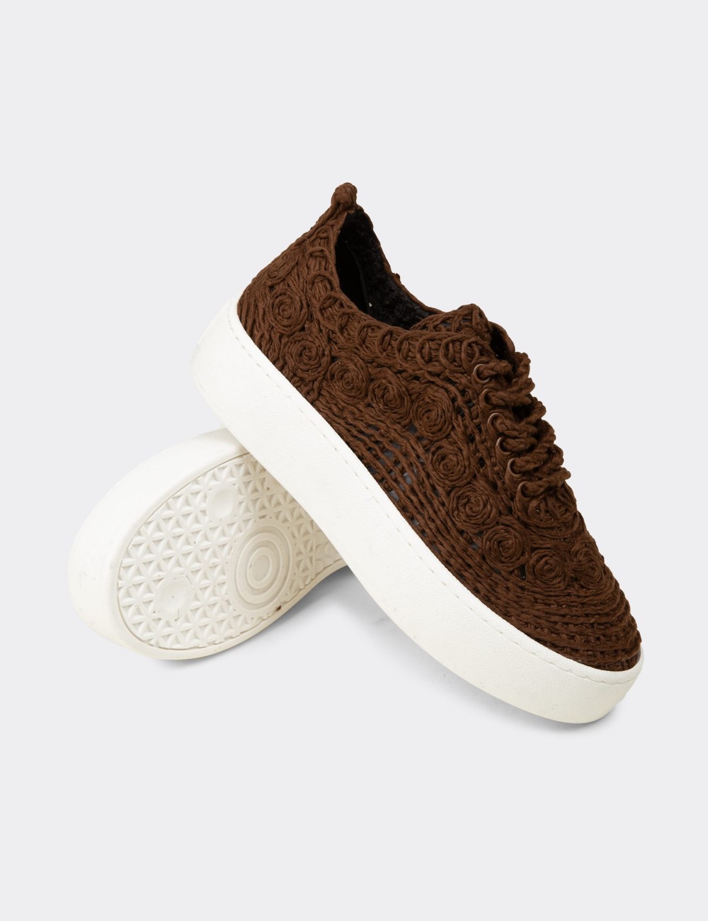 Women's Brown Sneakers - K0046ZKHVM01