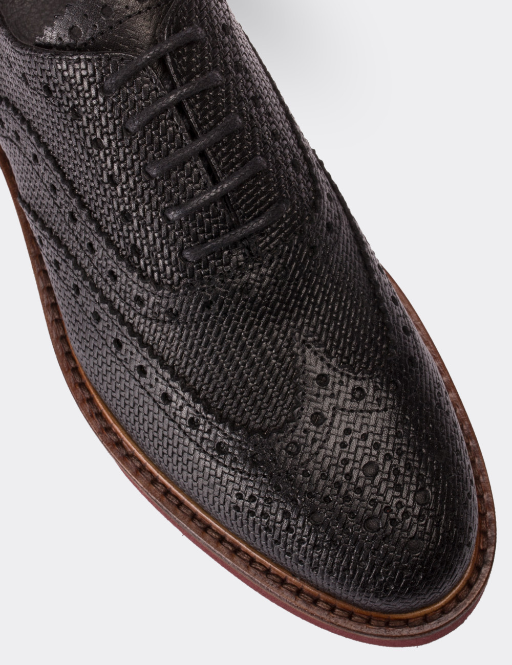 Black  Leather Lace-up Shoes - 01418ZSYHE02