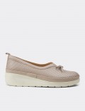 Women's Sandstone Leather Wedge Slip-On