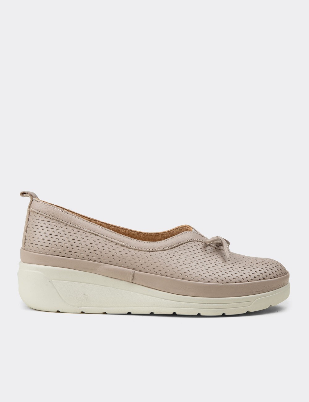 Women's Sandstone Leather Wedge Slip-On - N3711ZVZNC01