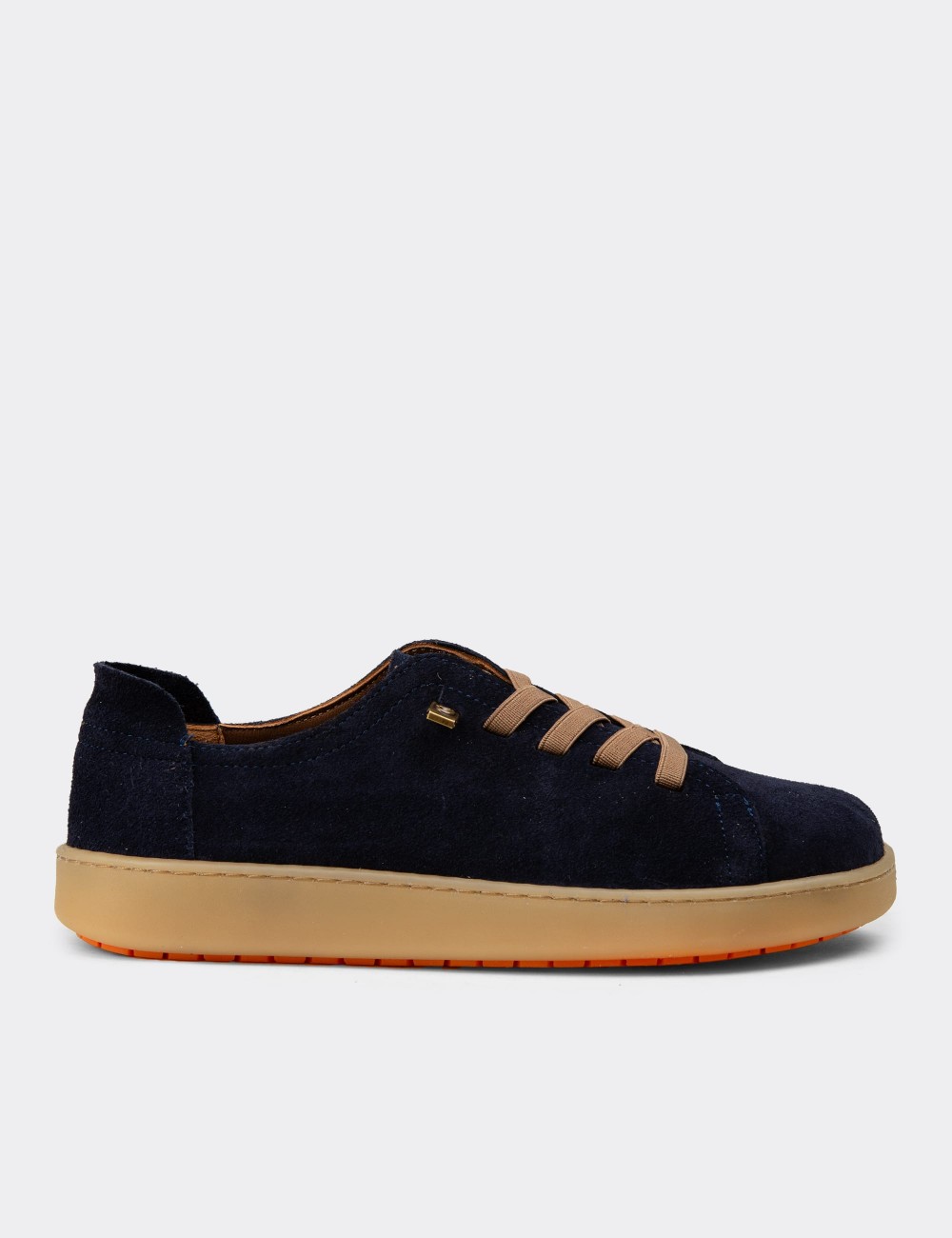 Men's Navy Suede Leather Sneakers - SE605ZLCVC02