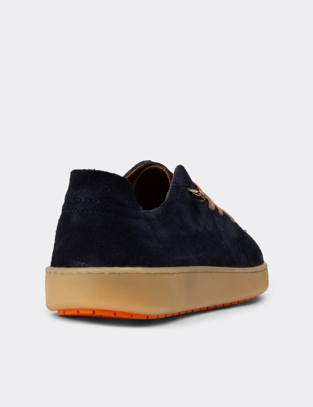 Men's Navy Suede Leather Sneakers - SE605ZLCVC02
