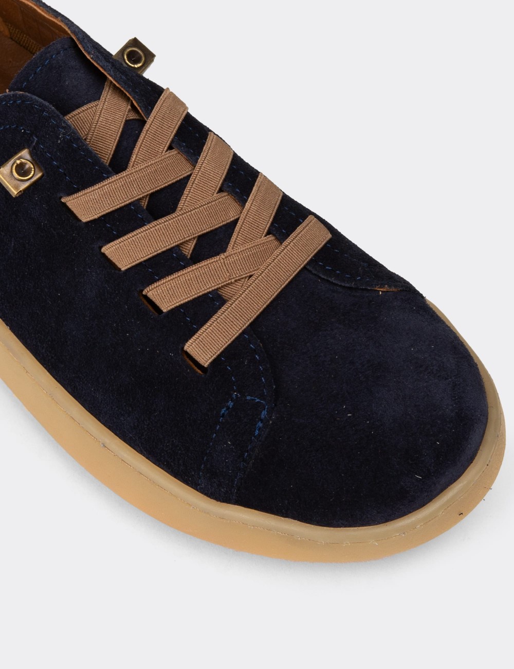 Men's Navy Suede Leather Sneakers - SE605ZLCVC02
