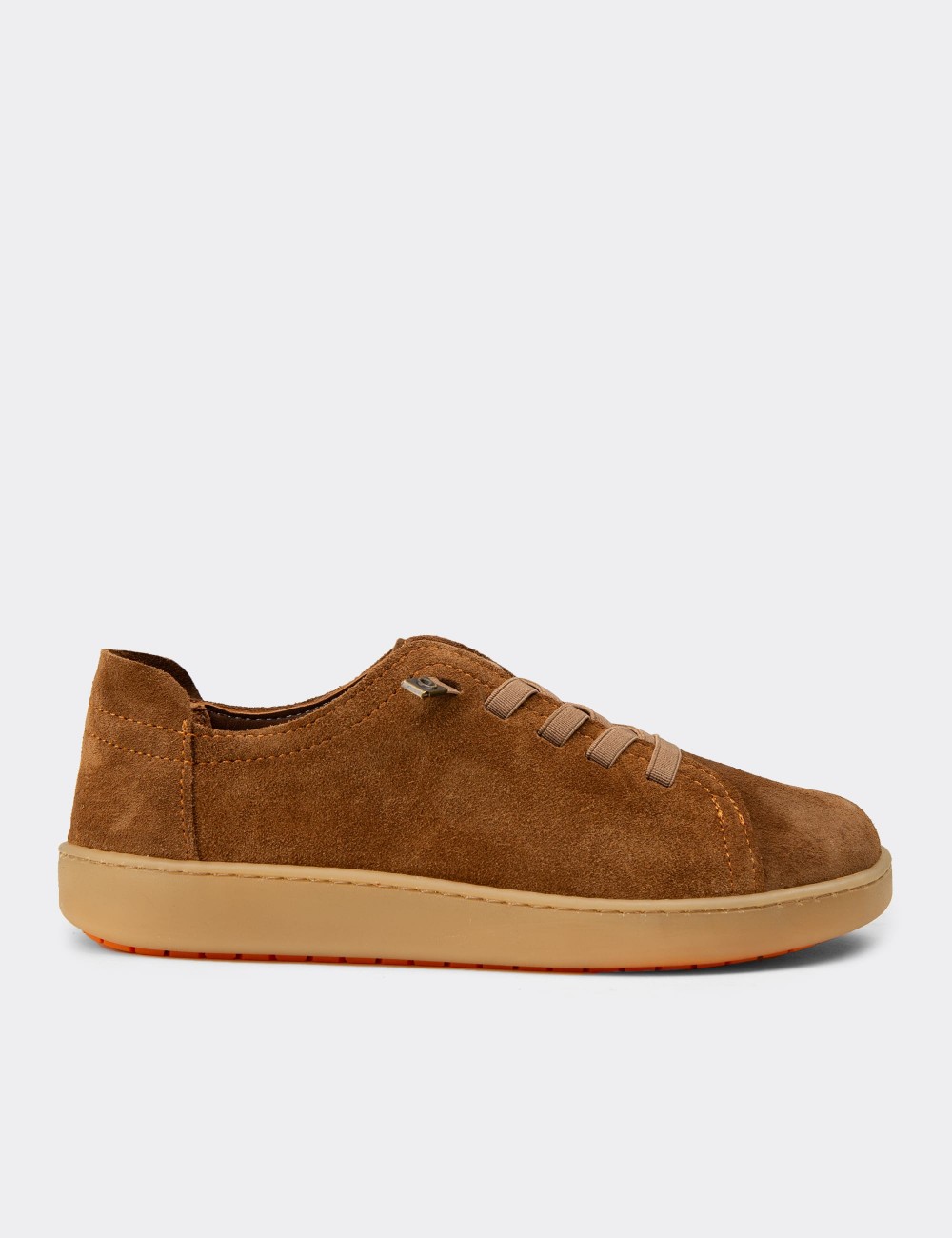 Women's Tan Suede Leather Sneakers - SE605ZTBAC02
