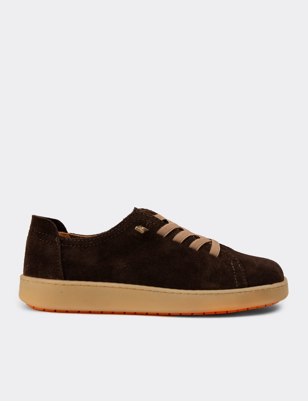 Women's Brown Suede Sneakers - SE605ZKHVC01