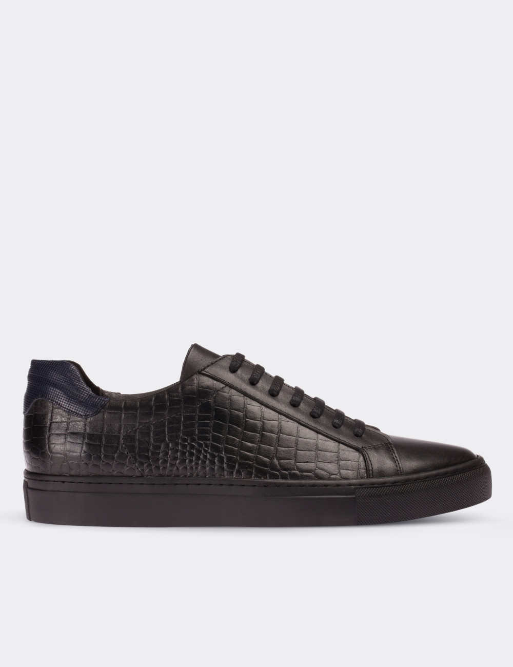 Black  Leather Sneakers - 01681MSYHC01