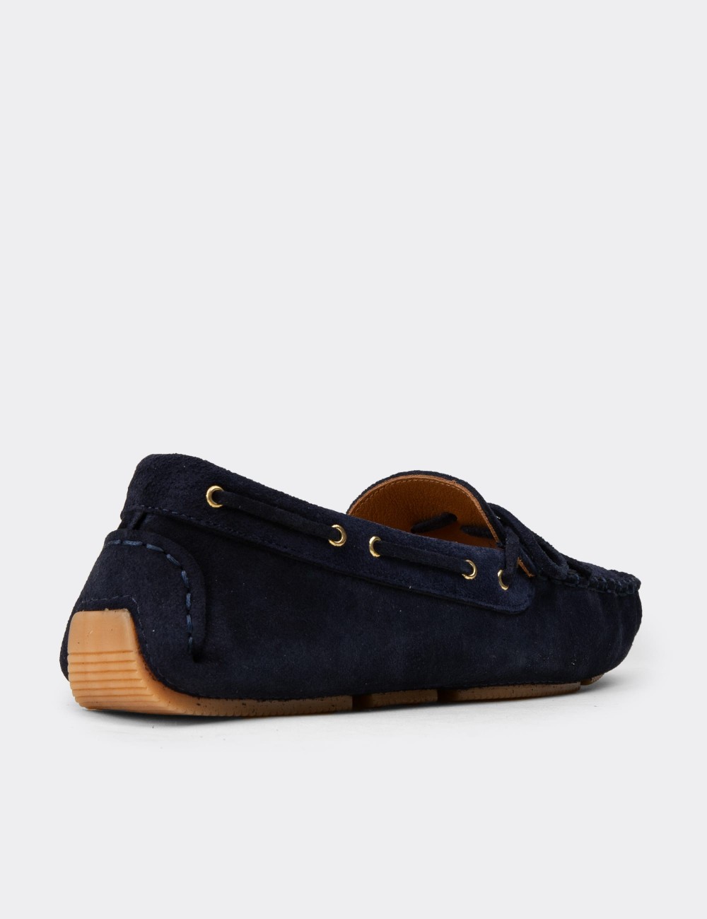 Women’s Navy Suede Leather Slip-On Shoes - DL505ZLCVC01