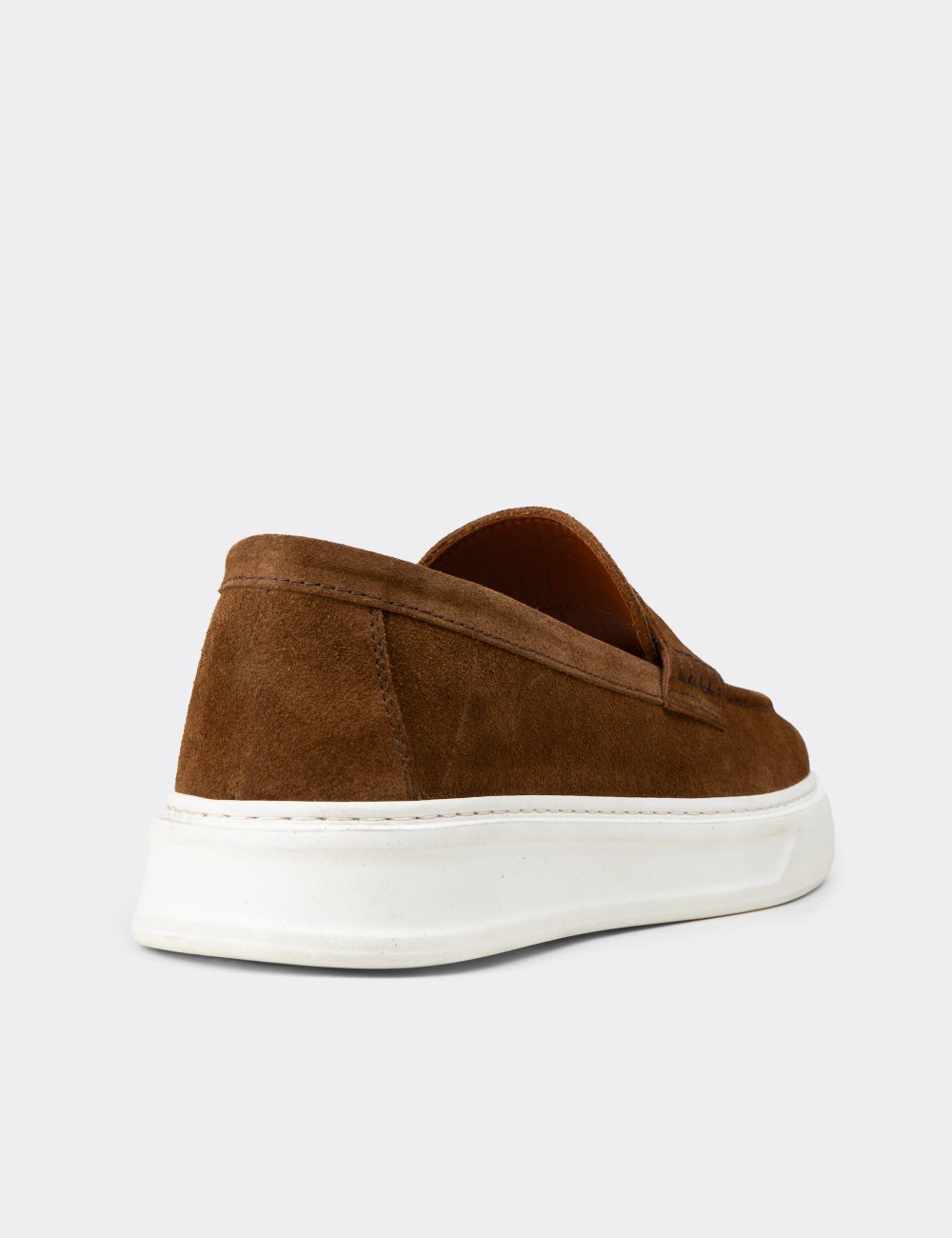 Men's Tan Suede Loafers - 02043MTBAP03