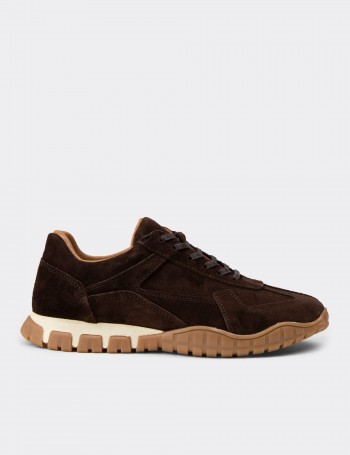 Women's Brown Suede Leather Sneakers
