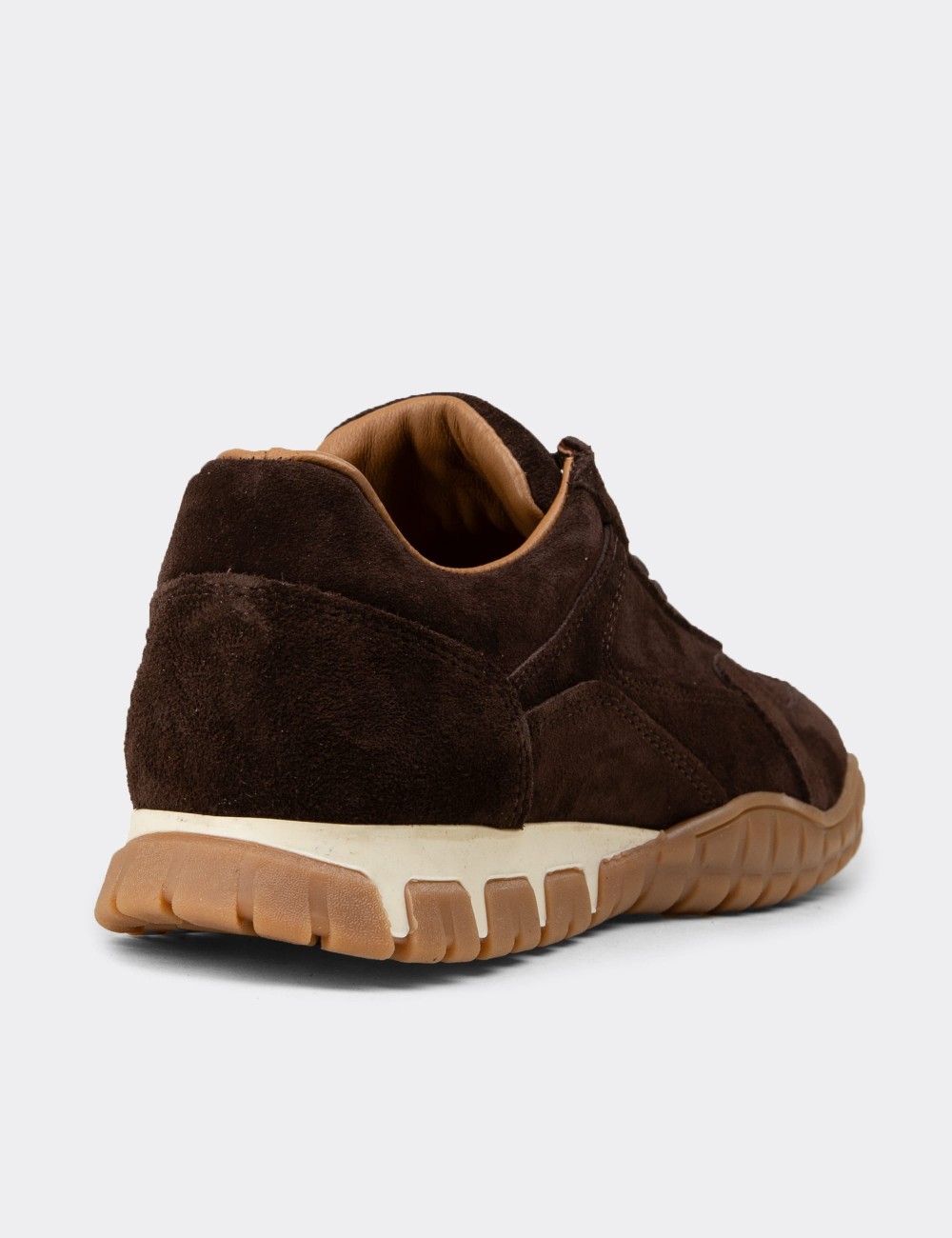 Women's Brown Suede Leather Sneakers - M5102ZKHVC01