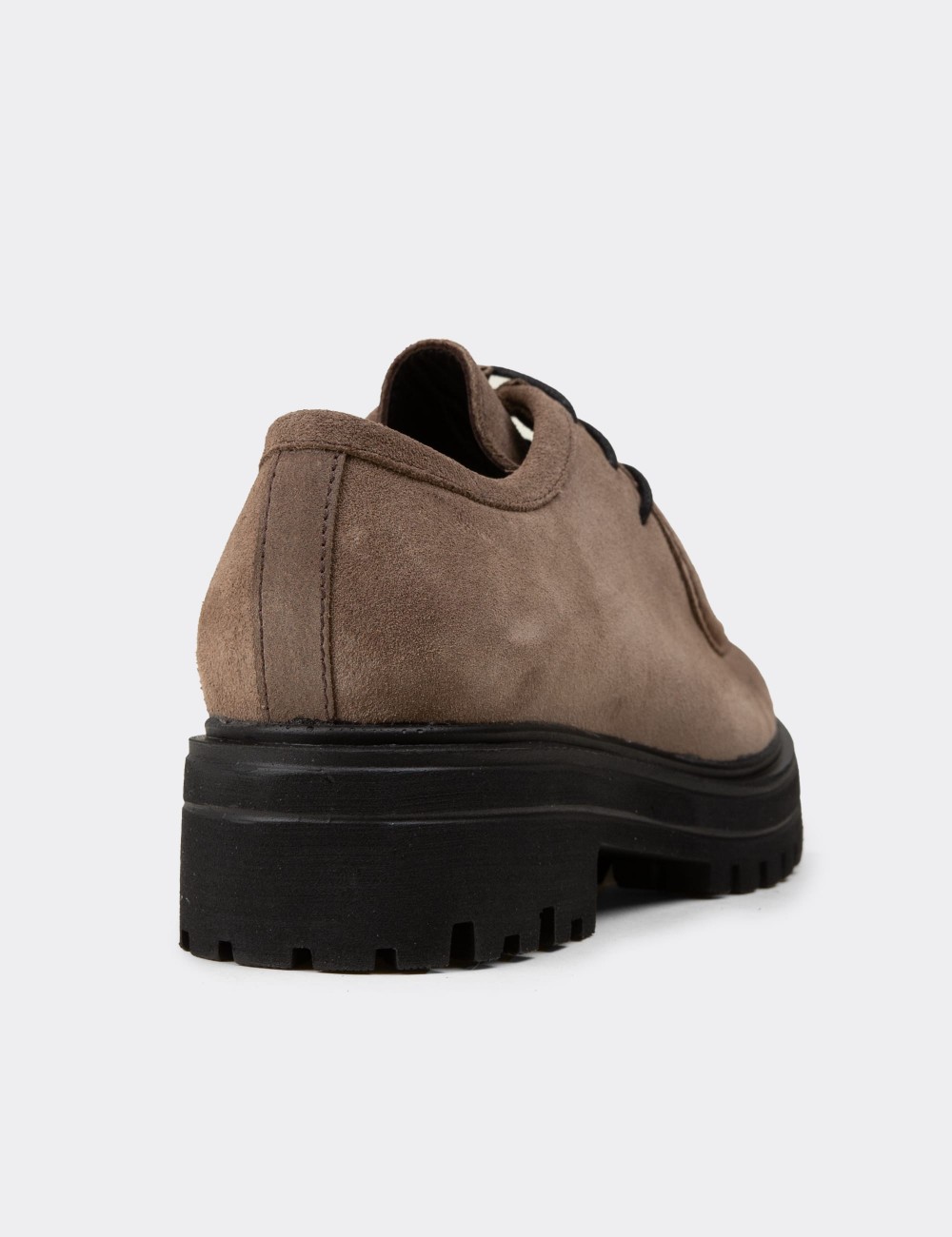 Women's Sandstone Suede Leather Lace-up Shoes - 02019ZVZNE01