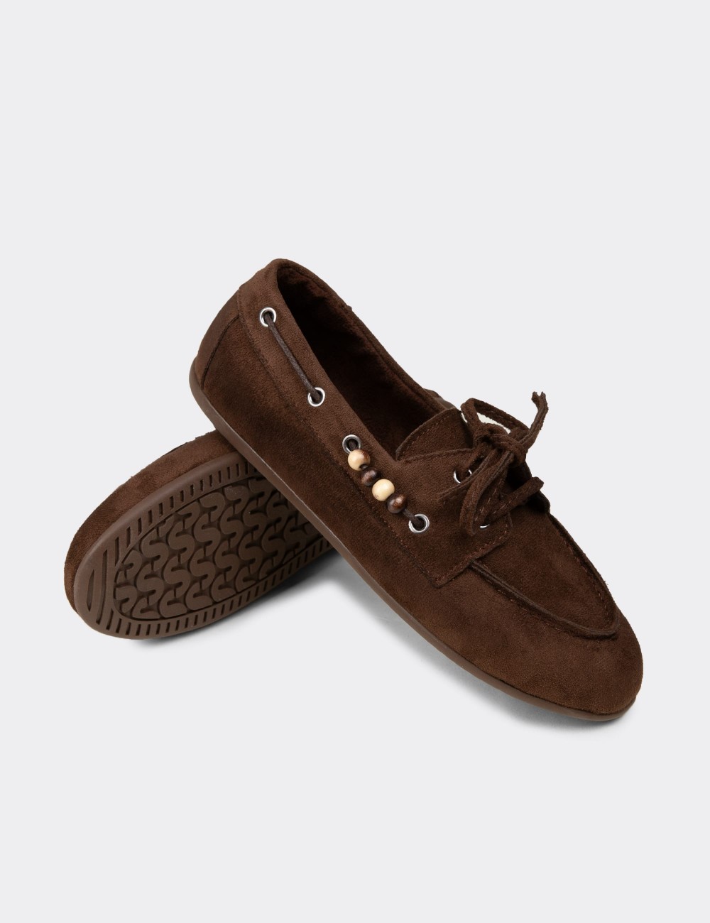 Women's Brown Loafers - K2903ZKHVM01