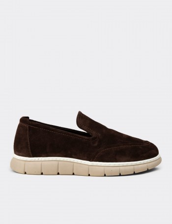 Men's Brown Suede Leather Loafers