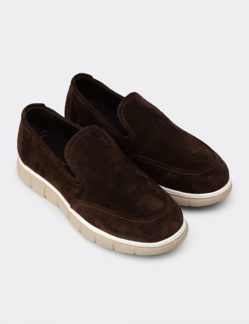 Men's Brown Suede Leather Loafers