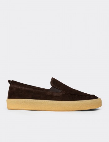 Men's Brown Suede Leather Loafers