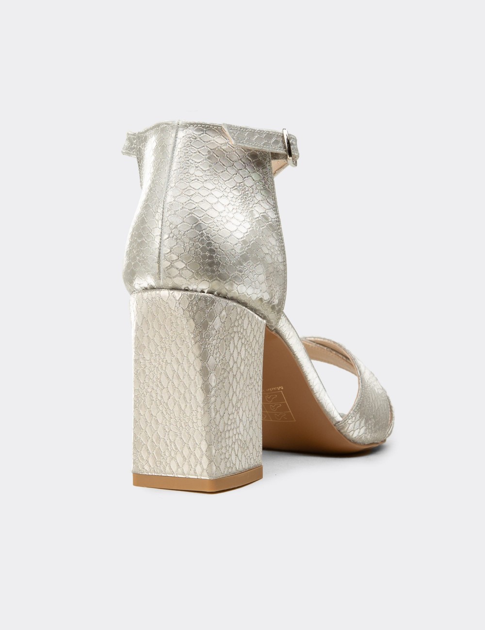 Women's Gold Evening Heeled Sandal - K0050ZALTM01