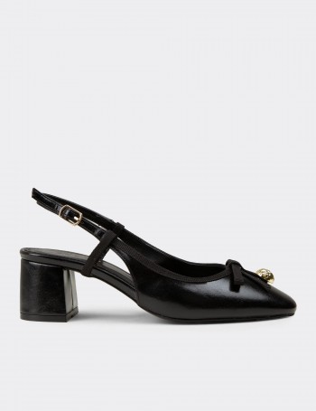 Women's Black Slingback Pumps