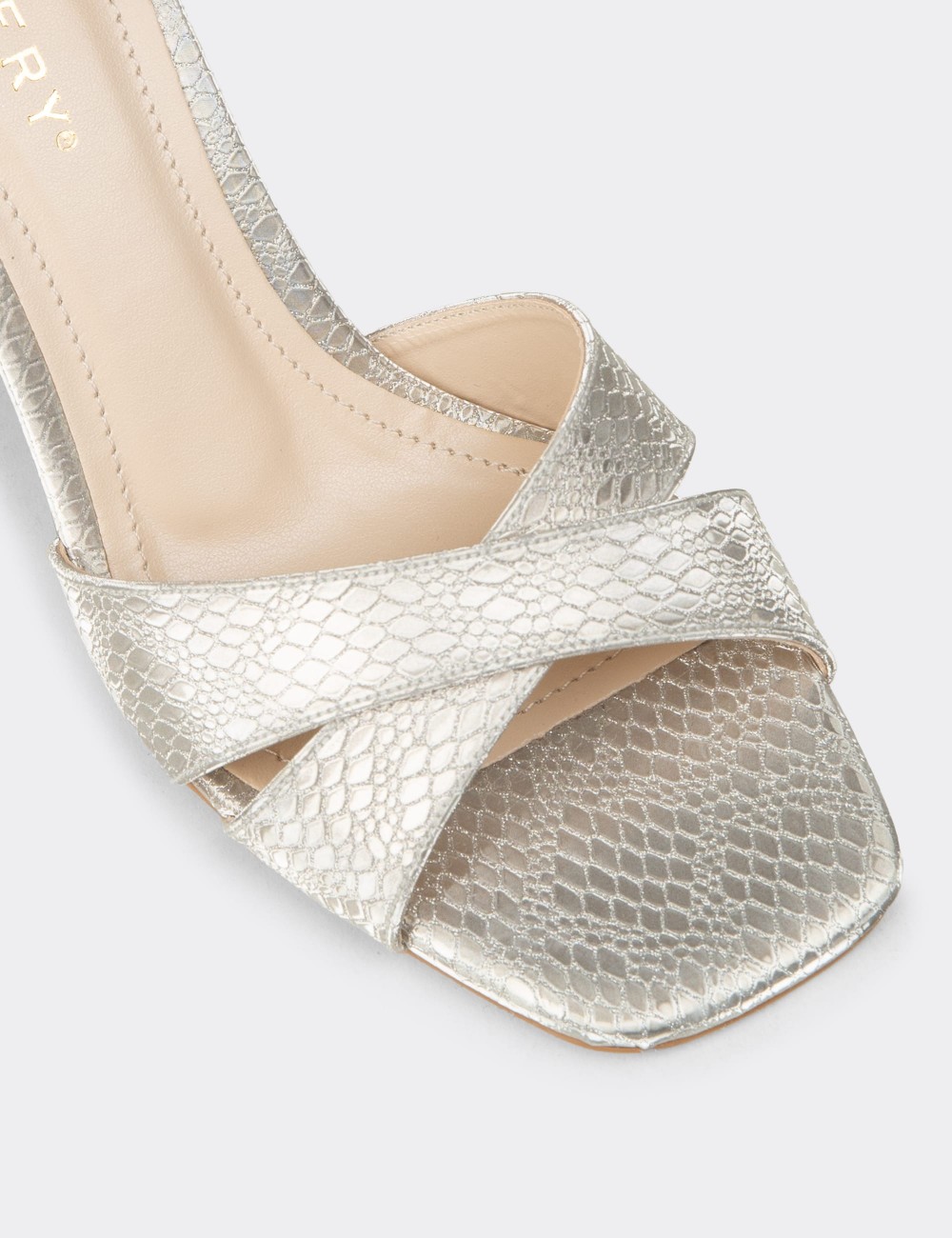 Women's Gold Evening Heeled Sandal - K0050ZALTM01