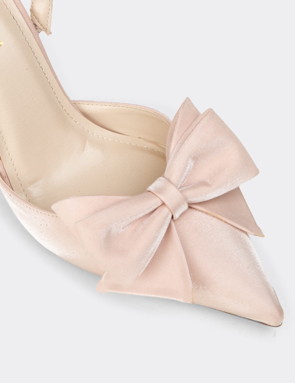 Women's Beige Satin Slingback Evening Heel - RD142ZBEJM01