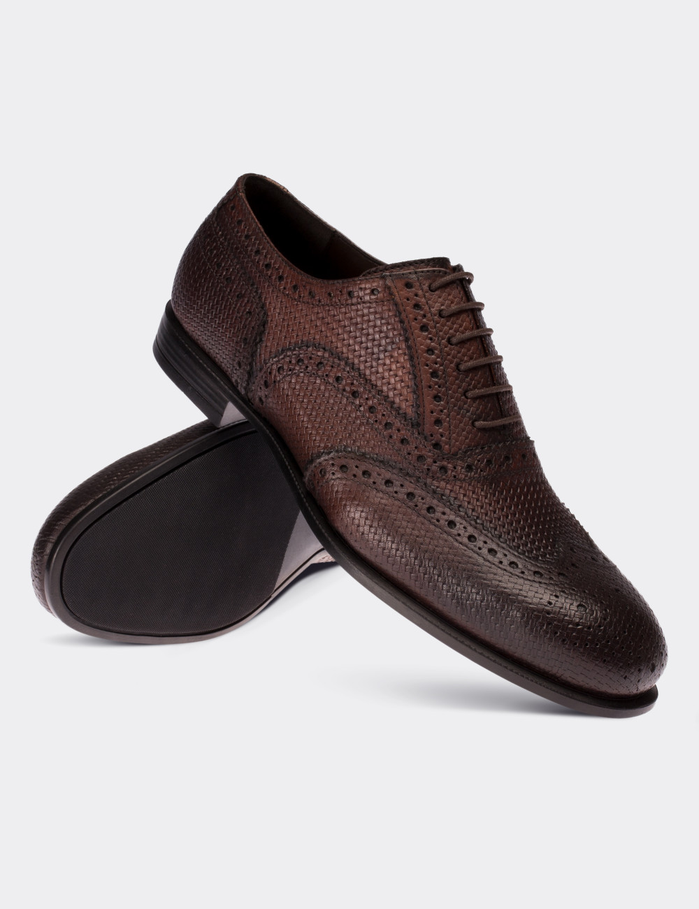 Brown  Leather Classic Shoes - 01182MKHVC03
