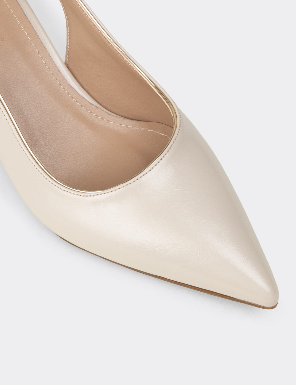 Women's Beige Slingback Pumps - K7711ZBEJM01