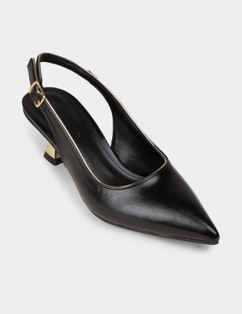 Women's Slingback Black Pumps - K7711ZSYHM02