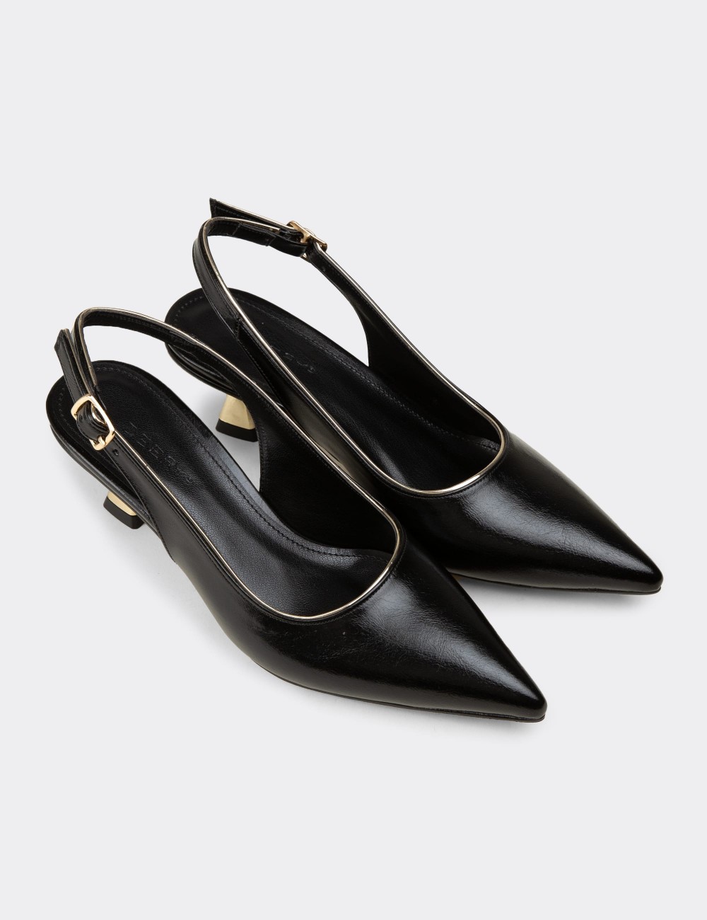 Women's Slingback Black Pumps - K7711ZSYHM02