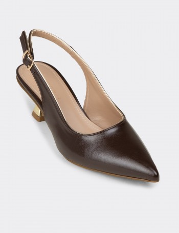 Women's Brown Slingback Pumps