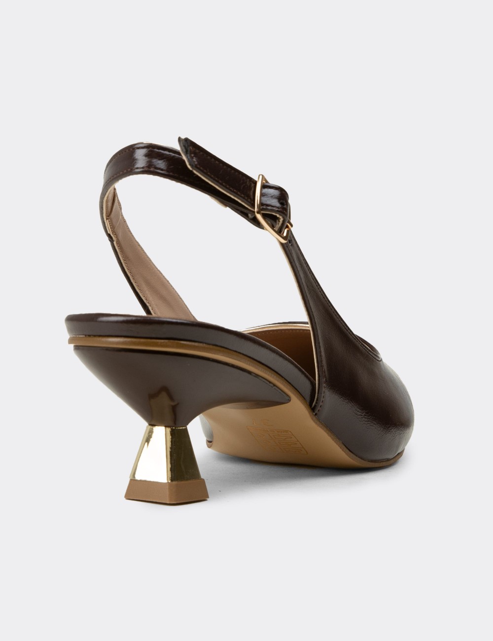 Women's Brown Slingback Pumps - K7711ZKHVM01
