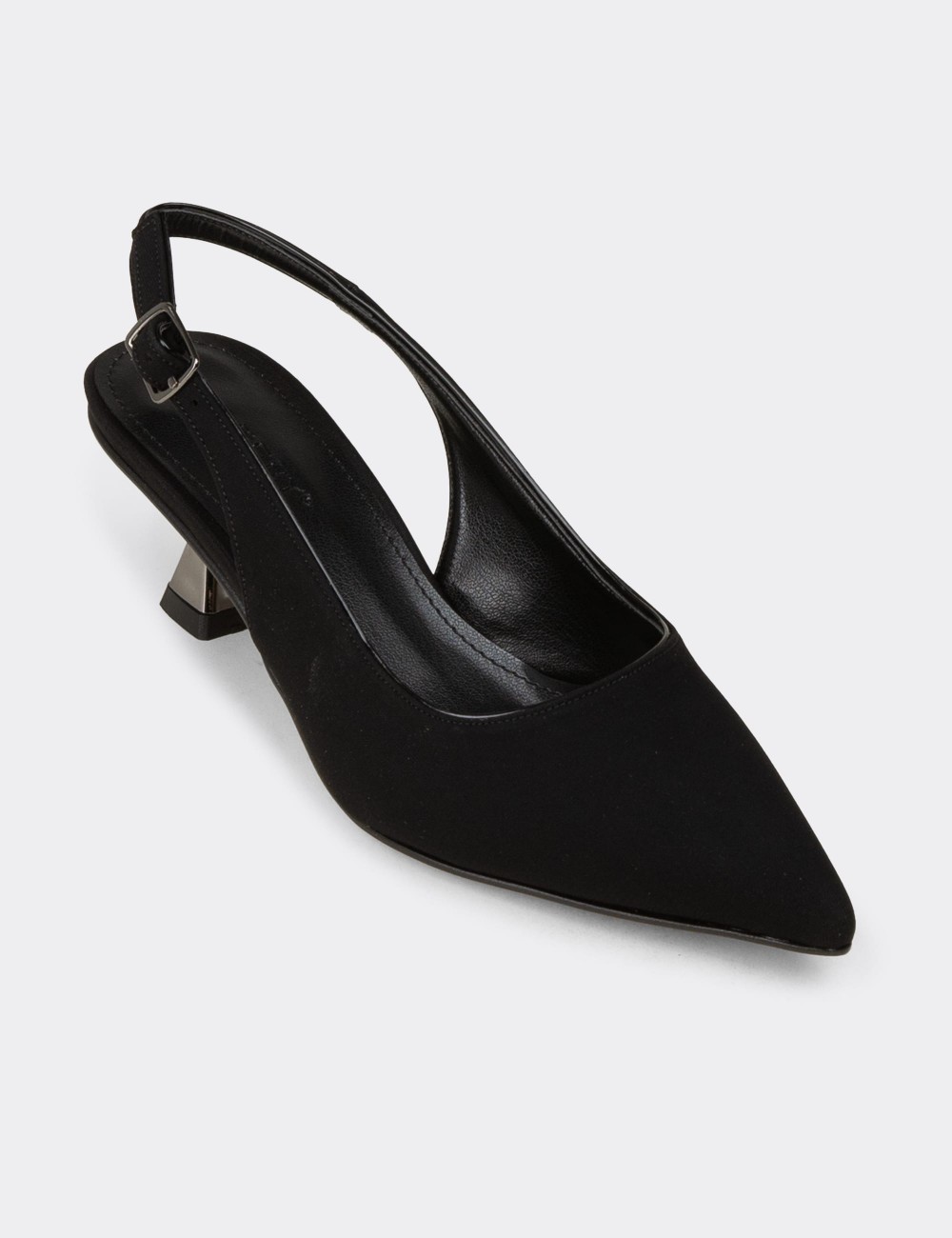 Women's Black Slingback Pumps - K7711ZSYHM01