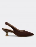 Women's Brown Slingback Pumps
