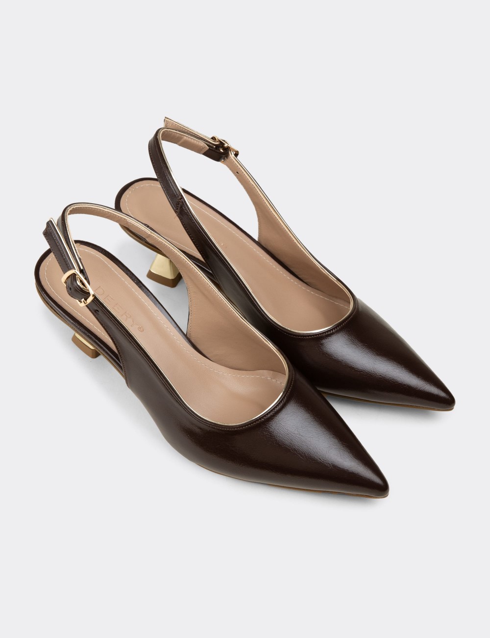 Women's Brown Slingback Pumps - K7711ZKHVM01