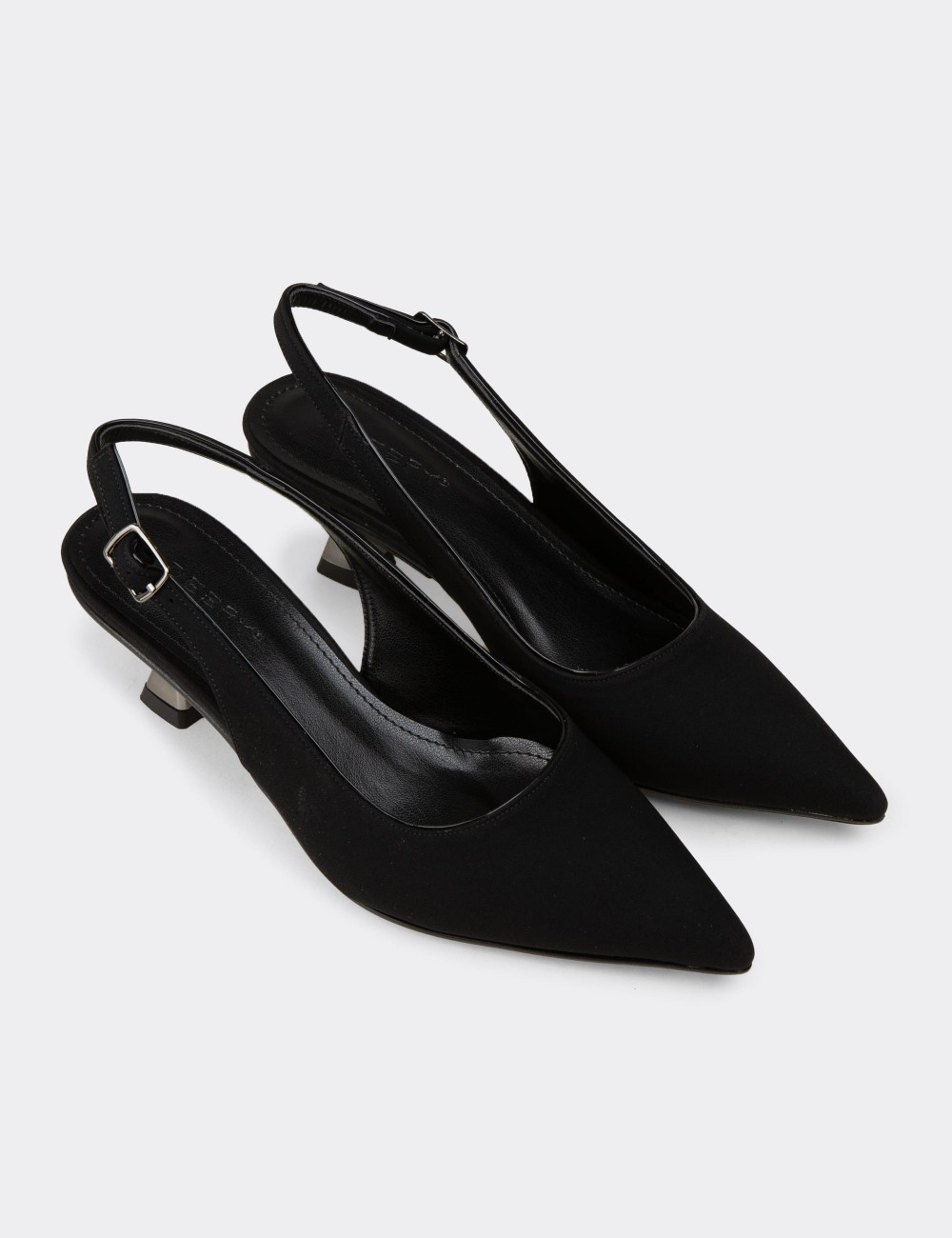 Women's Black Slingback Pumps - K7711ZSYHM01
