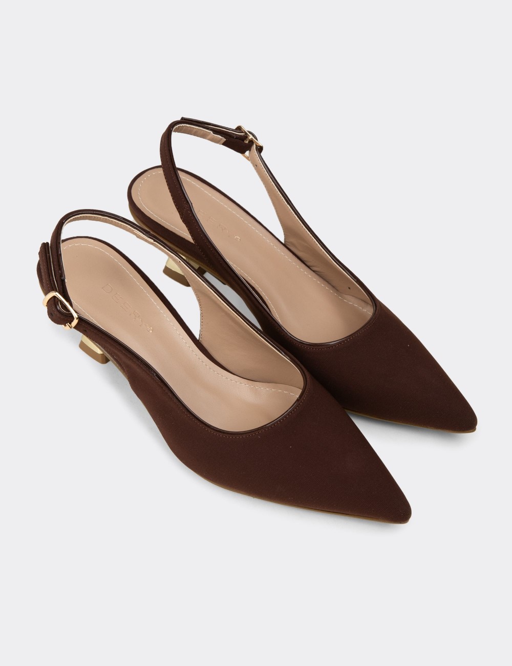 Women's Brown Slingback Pumps - K7711ZKHVM03