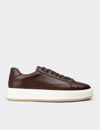Men's Brown Leather Sneakers