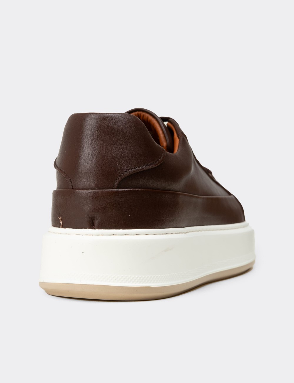 Men's Brown Leather Sneakers - E4482MKHVC01