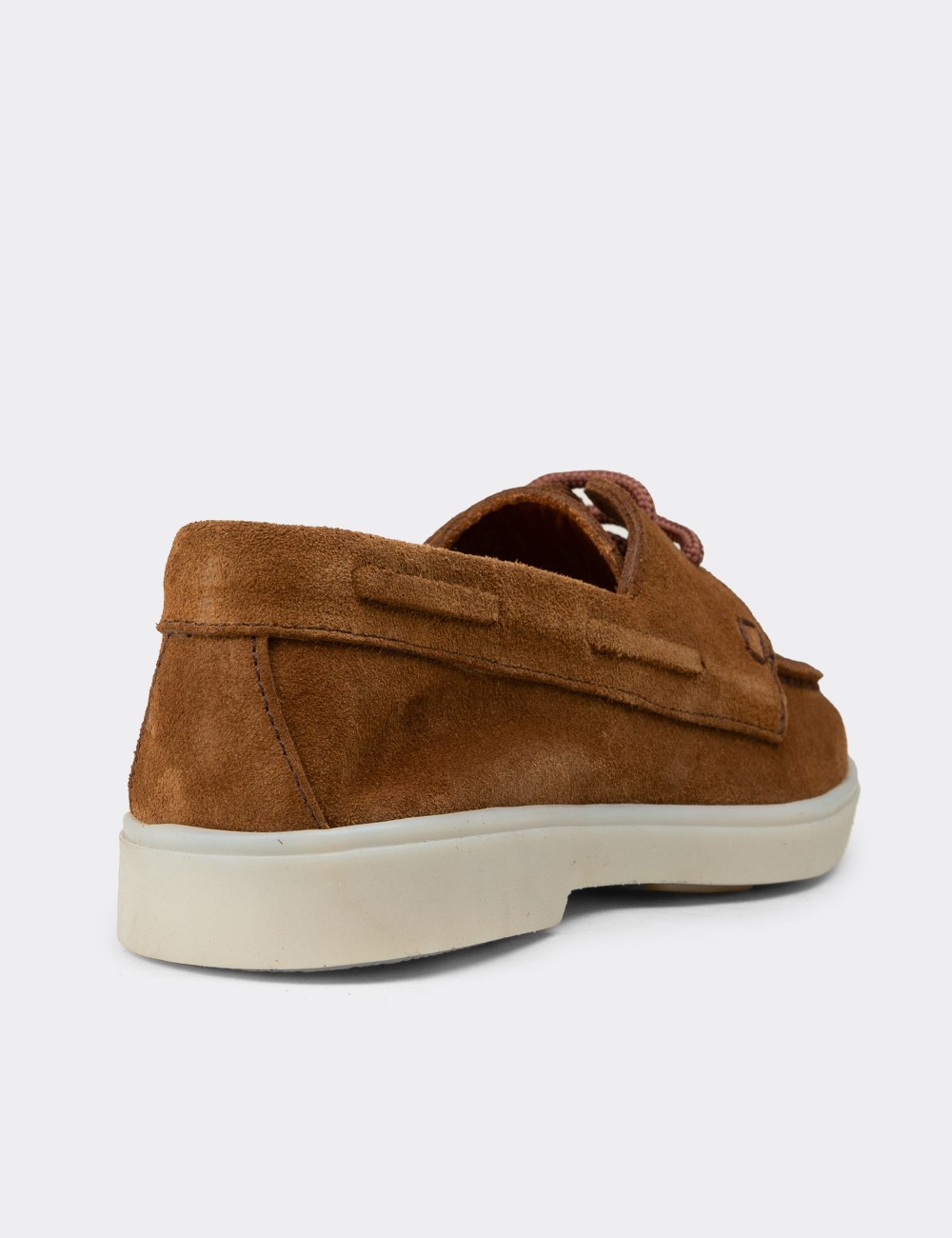 Women's Tan Suede Leather Lace-up Shoes - 02041ZTBAC01