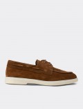 Men's Tan Suede Leather Lace-Up Footwear