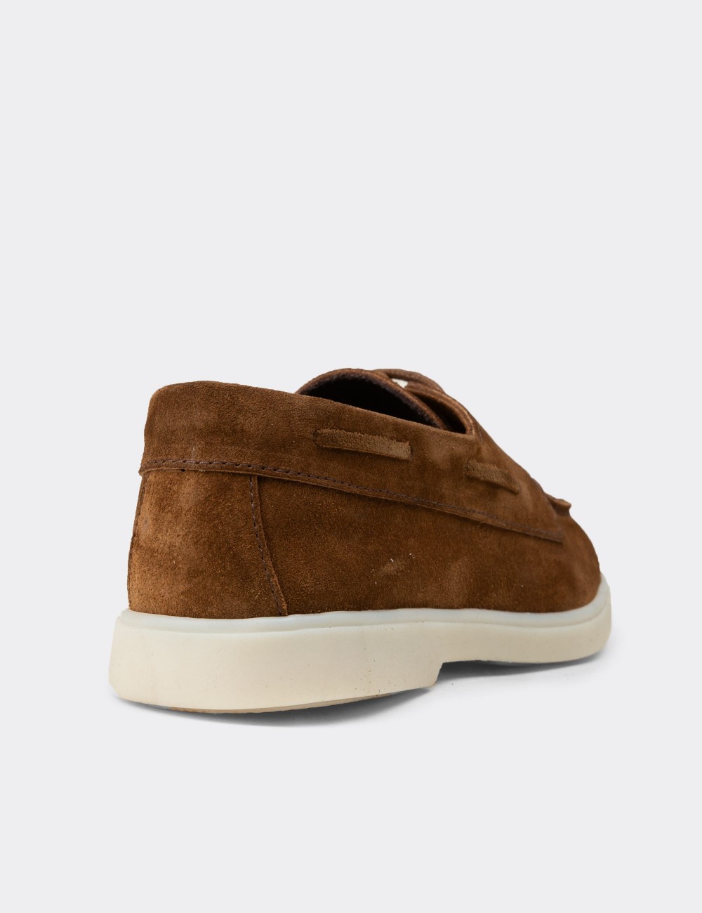 Men's Tan Suede Leather Lace-Up Footwear - 02029MTBAC01