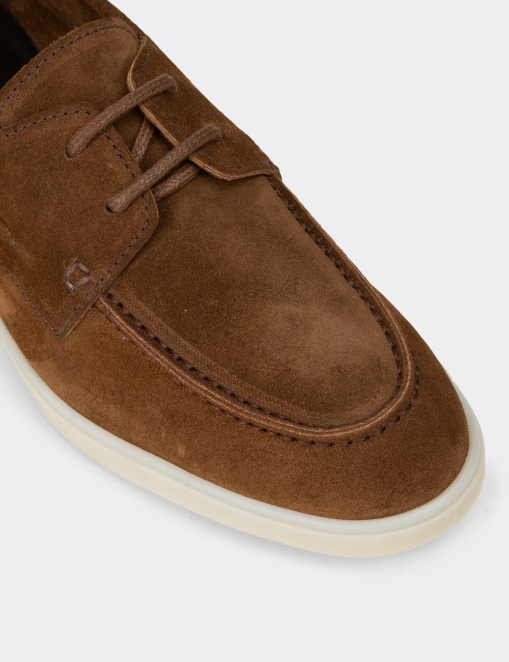 Men's Tan Suede Leather Lace-Up Footwear - 02029MTBAC01