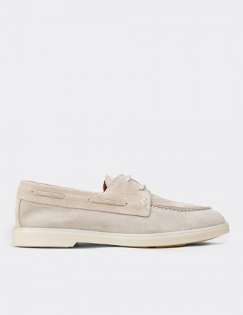 Men's Gray Suede Leather Lace-Up Oxfords