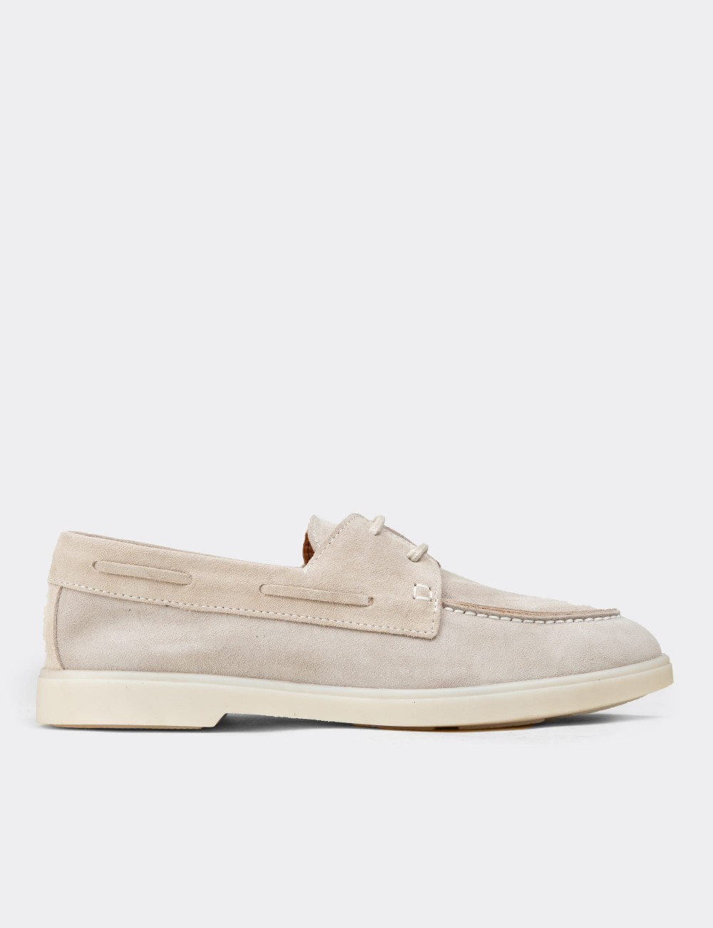 Men's Gray Suede Leather Lace-Up Oxfords - 02029MGRIC02