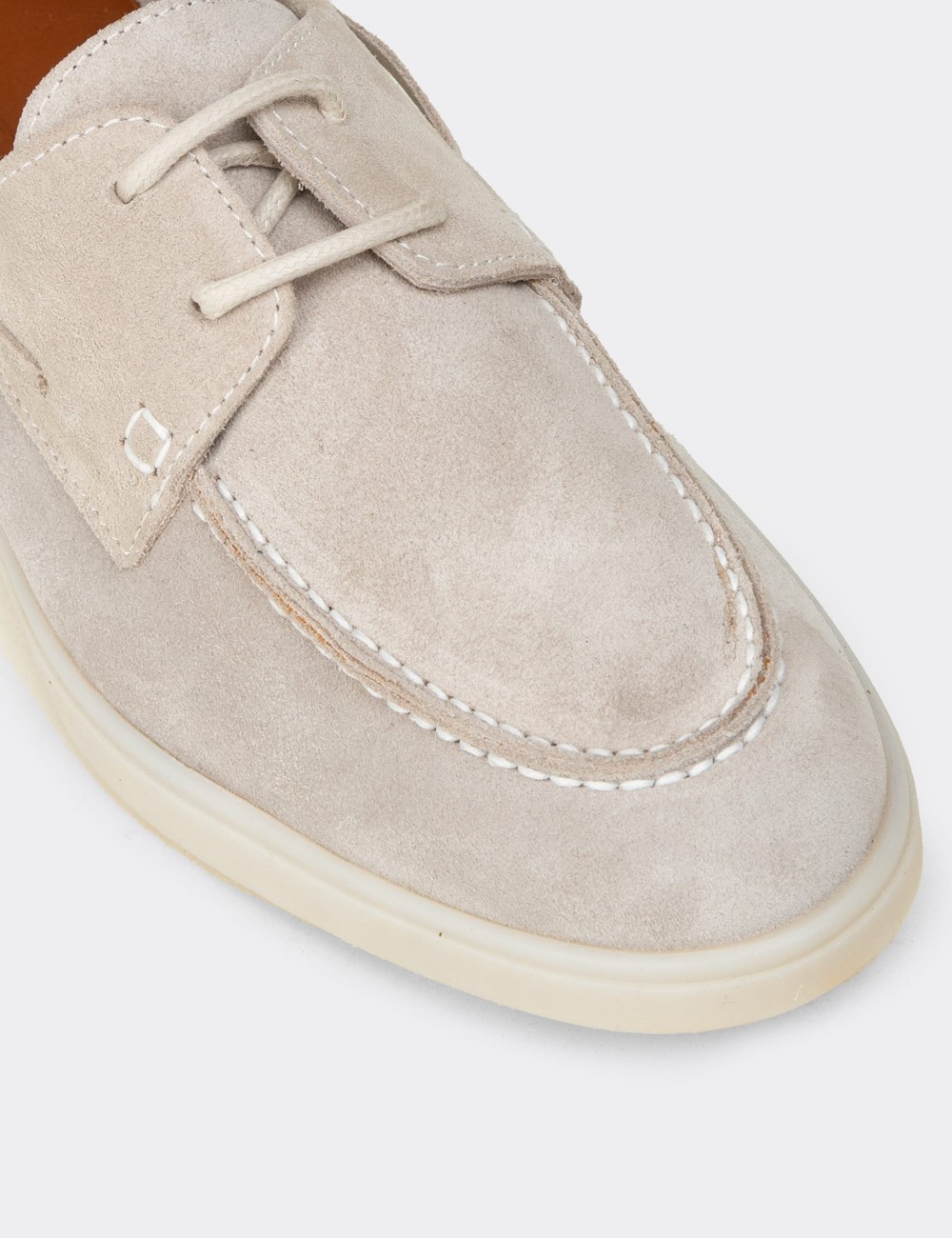 Men's Gray Suede Leather Lace-Up Oxfords - 02029MGRIC02