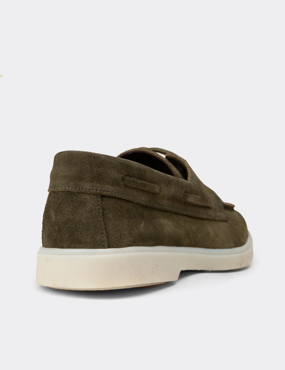 Men's Green Suede Leather Lace-up Footwear - 02029MYSLC01