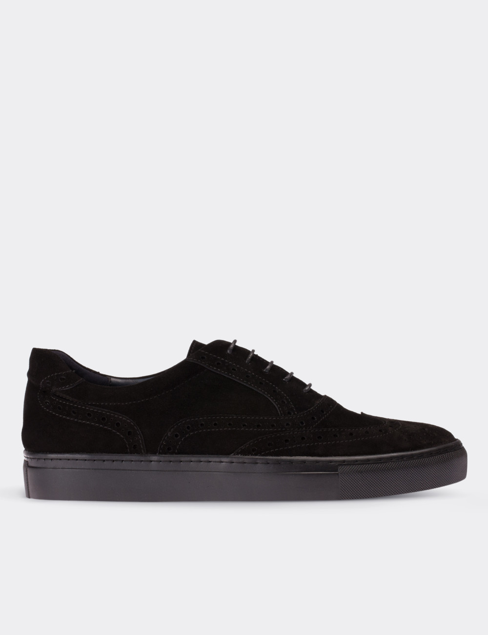 Black Suede Leather Sneakers - 01637MSYHC03
